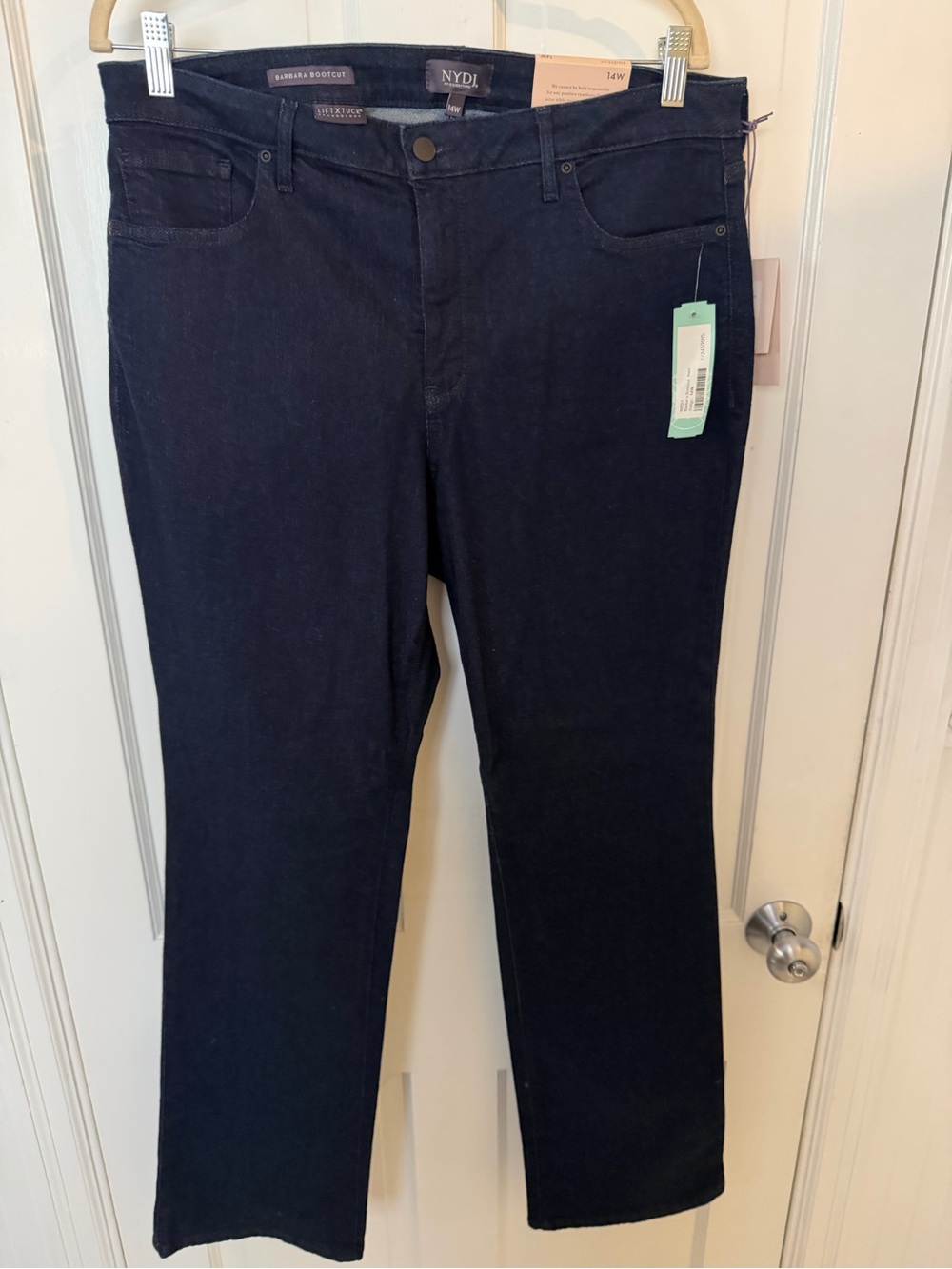 NYDJ Barbara Bootcut Jeans Dark Indigo Lift Tuck Plus 14W NWT